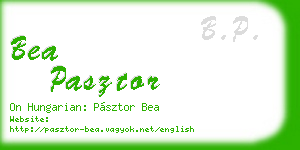 bea pasztor business card