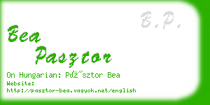 bea pasztor business card